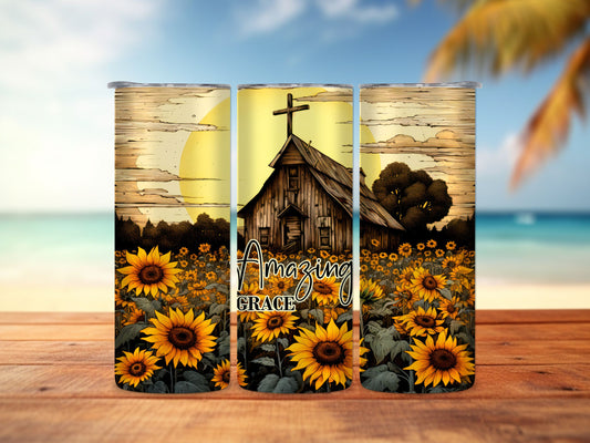 Amazing Grace Sunflower 20oz Tumbler
