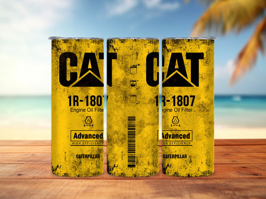 Dirty CAT Oil Filter Yellow 20oz Tumbler