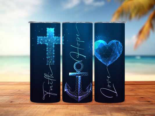 Faith Hope Love Water 20oz Tumbler