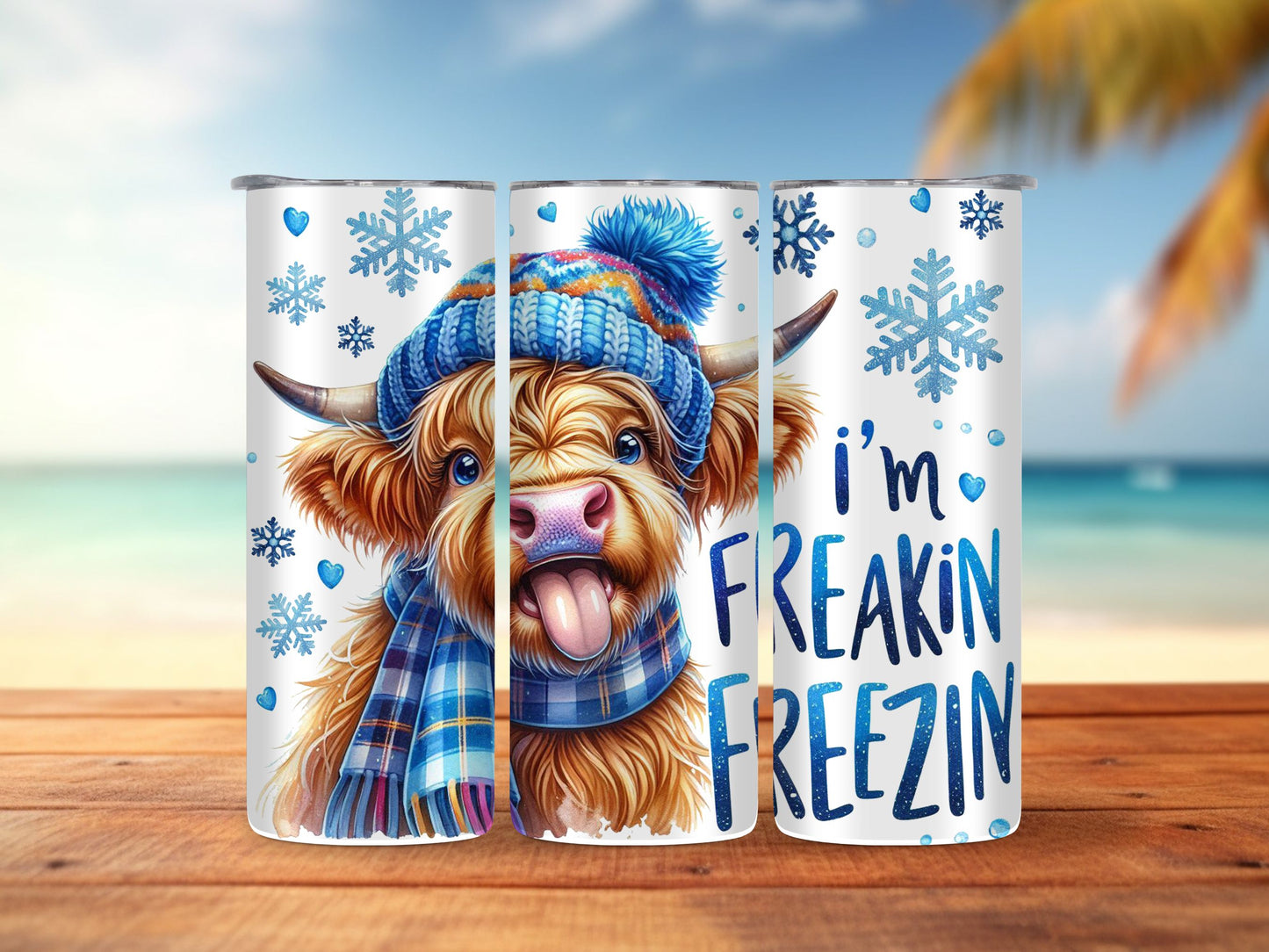I'm Freakin Freezin Highland Cow 20oz Tumbler