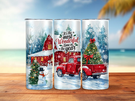 Red Truck Christmas 20oz Tumbler