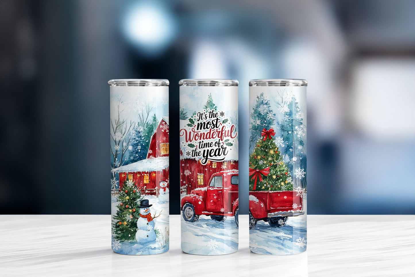 Red Truck Christmas 20oz Tumbler