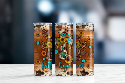 Faith Hope Love Western 20oz Tumbler
